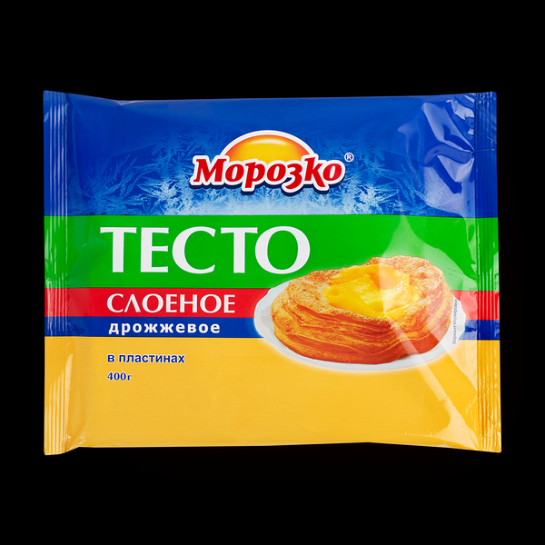 Тесто слоеное дрожжевое Морозко, 400 гр
