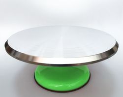 Столик вращающийся профессиональный металлический Д31 см (цвет ножки зеленый)