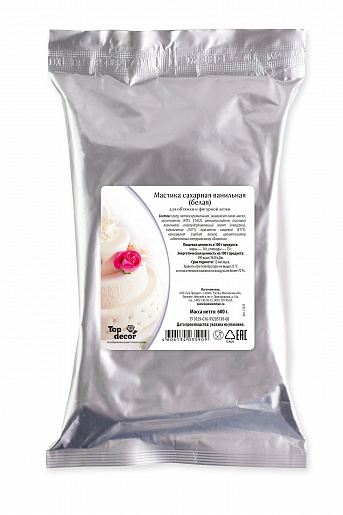 Мастика сахарная ванильная Топдекор, белая, 600 гр