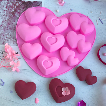 Форма для муссовых десертов и выпечки «Магия сердец», 18,5×20×2 см, 9 ячеек