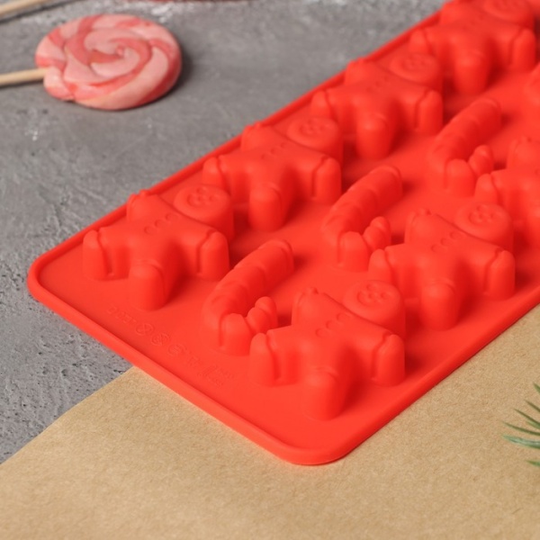 Форма для льда и шоколада «Карамельное чудо», 21×10 см, 12 ячеек (3,5×3,5 см)