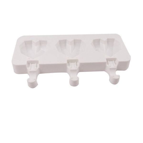 Форма для леденцов и мороженого «Эскимо Алмазные сердечки», 3 ячейки