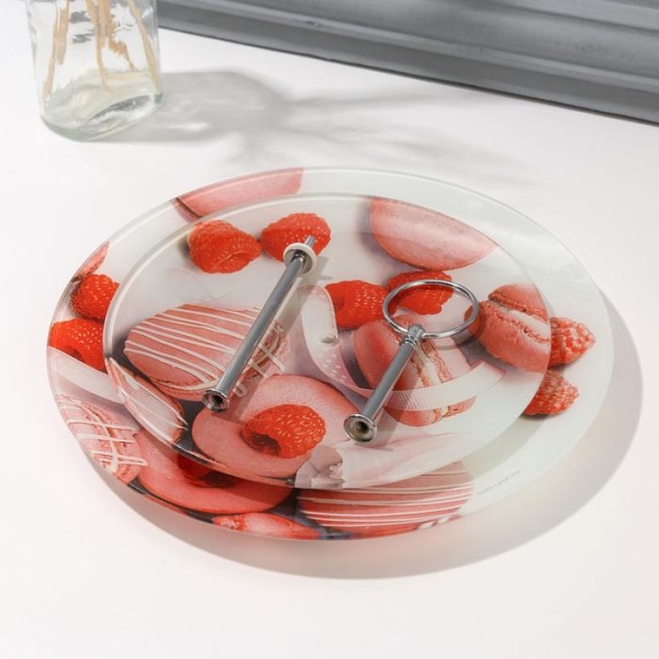 Двухъярусное блюдо «Макаруны», 19,8 см, 25 см