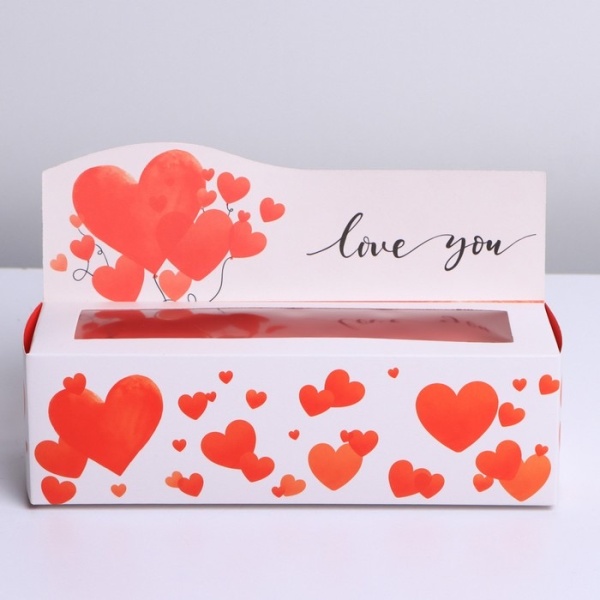 Коробка для макарон «Love you», 180*55*55 мм