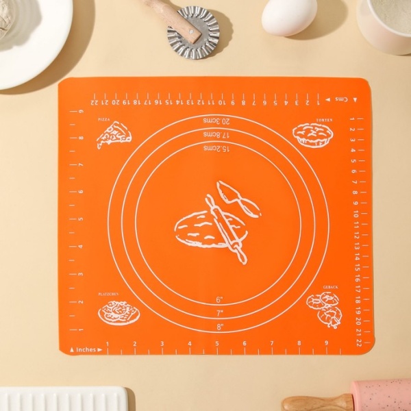 Коврик силиконовый с разлиновкой Доляна «Эрме», 28×25,5 см, цвет микс