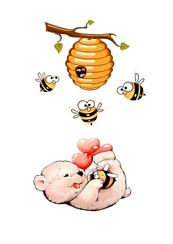 Мишка №4, картинка на сахарной бумаге