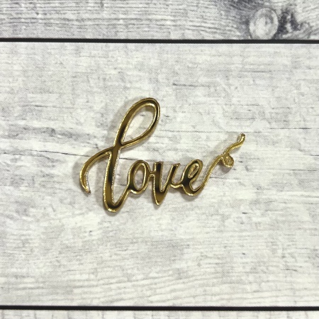 Акриловый топпер "LOVE",  4 см, золото
