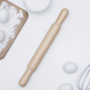 Скалка с ручками, 36×4 см, бук