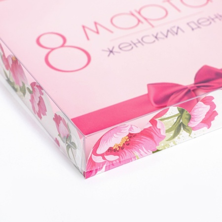 Коробка для печенья и пряников «8 марта», 210*210*30 мм