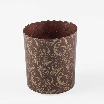 Форма бумажная для кулича на 300 гр Узоры, d110x85 мм