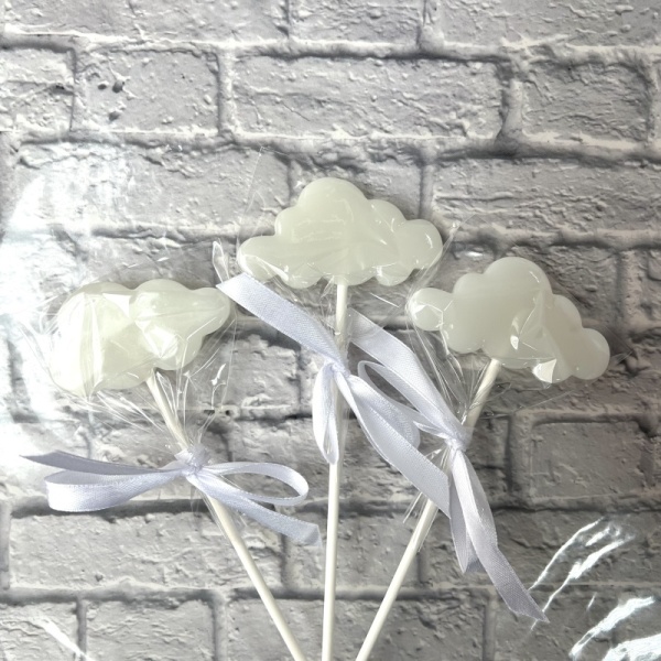 Леденец из изомальта "Облачко", белый матовый, 4 см