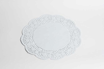 Салфетка ажурная круглая d- 26 см, белая, 1 шт