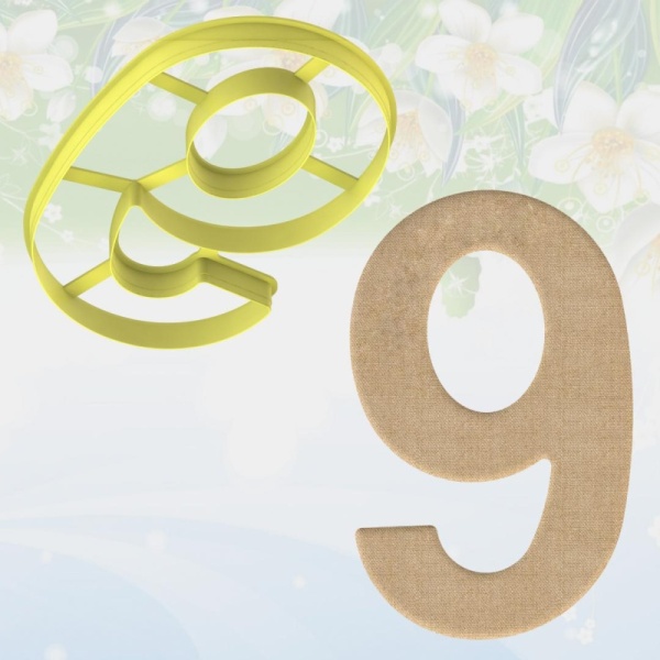 Форма вырубка для торта Цифра 9, размер 25