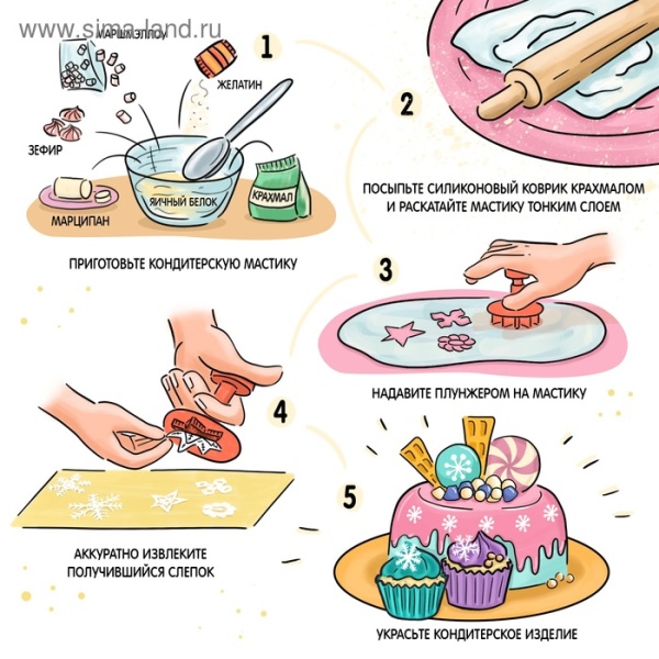 Набор плунжеров кондитерских Доляна «Ромашка», 4 шт: 3,3 см, 2,4 см, 2,1 см, 2 см