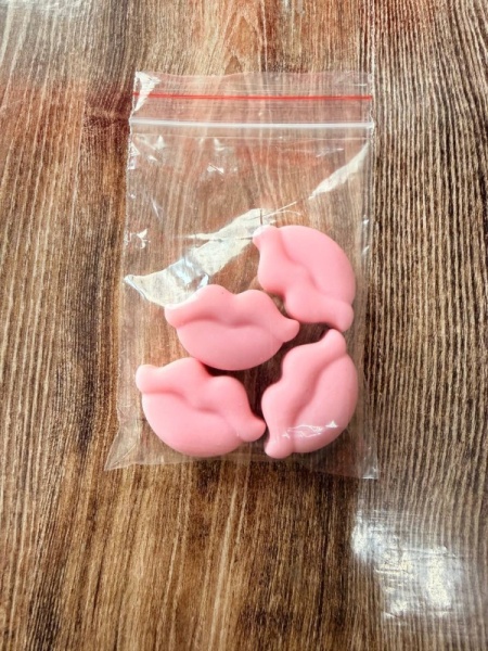 Фигурка из шоколадной глазури "Губки" розовые, 3 см, 4 шт