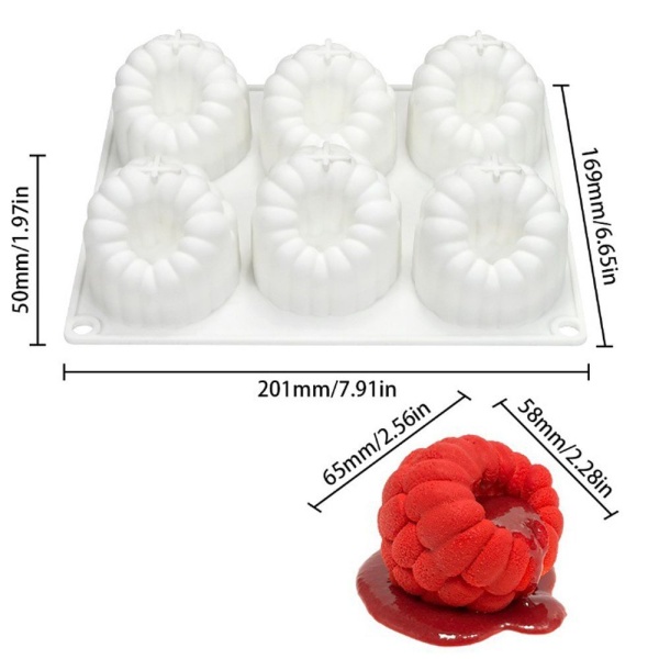 Форма для выпечки и муссовых десертов  «Малина», 20×17 см, 6 ячеек