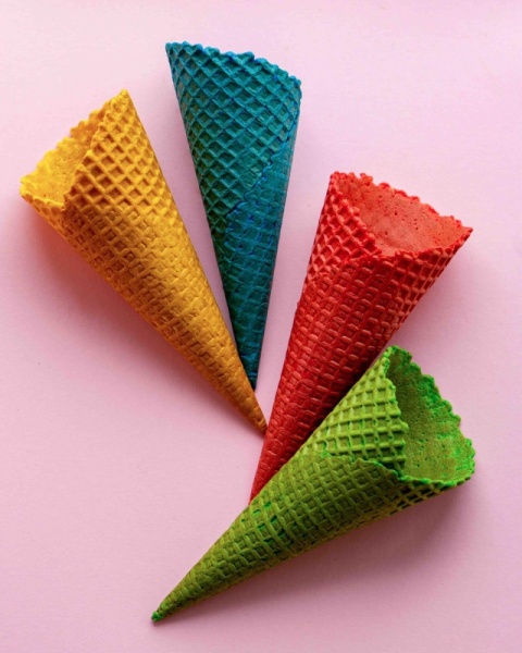 Рожок вафельный 18 см естественный край ЦВЕТНОЙ АССОРТИ, 5 шт