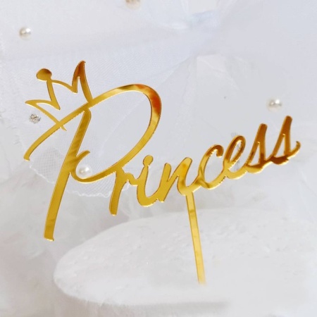 Топпер пластиковый "Princess" золотой