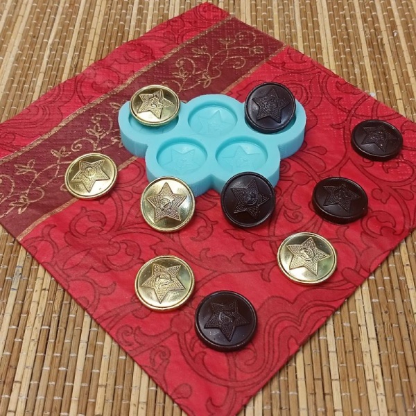 Силиконовый молд «Армейские пуговицы»