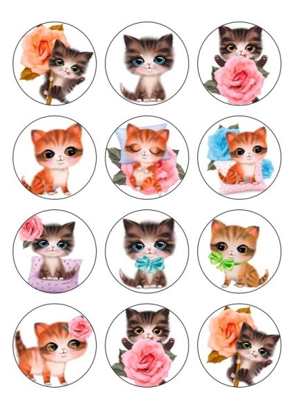 Капкейки девочке №4, картинка на сахарной бумаге