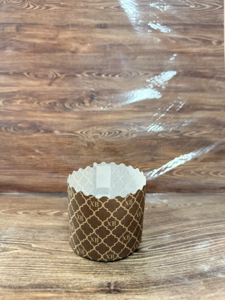 Форма бумажная для кулича на 100 гр Золото ХВ,  d 70*60 мм