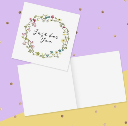 Открытка‒мини Just for you, цветочный веночек, 7 × 7 см