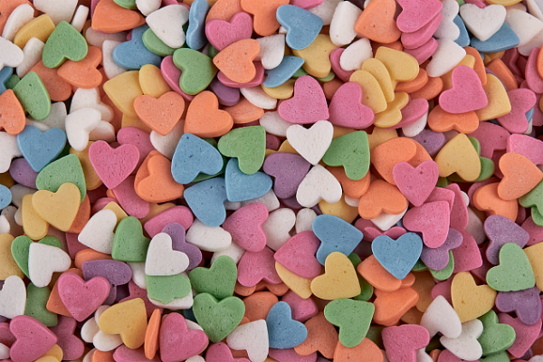 Посыпка кондитерская "Сердечки разноцветные ", опт 750 гр