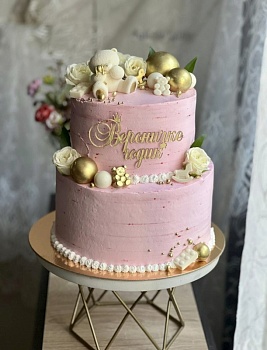 Акриловый топпер по индивидуальным размерам, Имя годик, 13*9,5 см