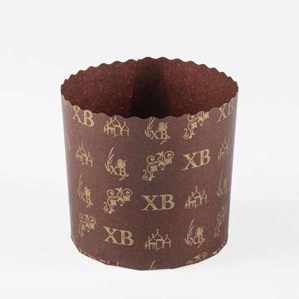 Форма бумажная для кулича на 150 гр ХВ золото  d70x85 мм