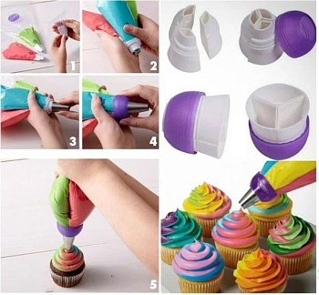 Адаптер для кондитерского мешка на три цвета