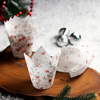 Капсула бумажная ТЮЛЬПАН d50x80 мм, Новый год, 1 шт