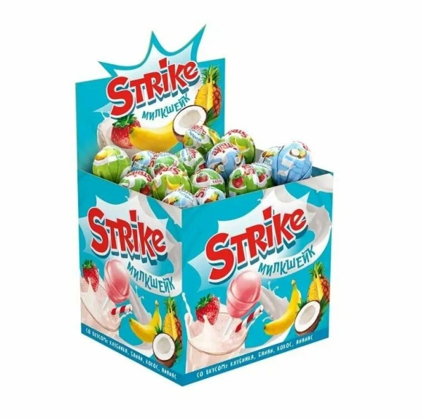 Карамель на палочке «Strike» милкшейк, 11,3 гр