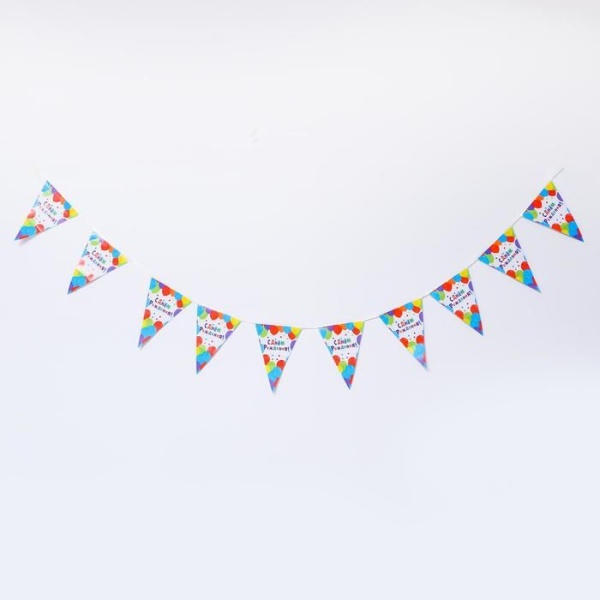 Гирлянда «С днём рождения», 10 флажков