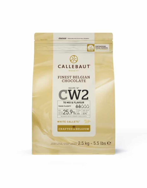 Шоколад белый Callebaut CW2 25,9% (Бельгия), опт 2,5 кг (заводская упаковка)