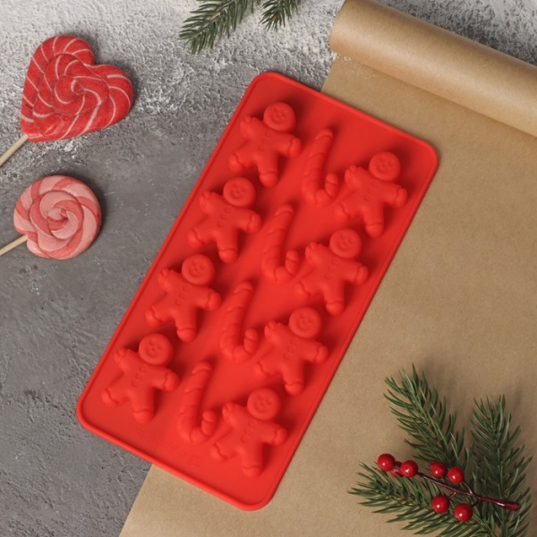 Форма для льда и шоколада «Карамельное чудо», 21×10 см, 12 ячеек (3,5×3,5 см)