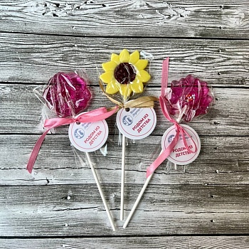 Леденец из изомальта "Цветочек", цвет микс, 4 см