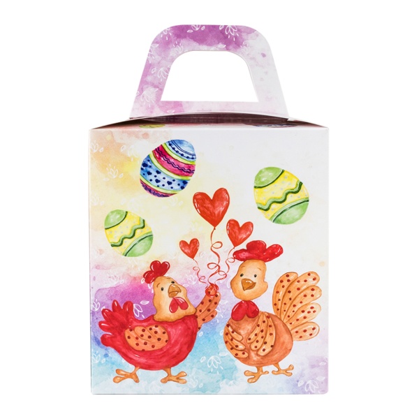 Коробка для кулича с окном "Пасхальная корзинка" 15*15*18 см