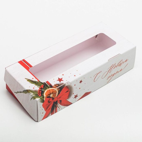 Коробочка для макарон «С Новым Годом», 170*70*40 мм