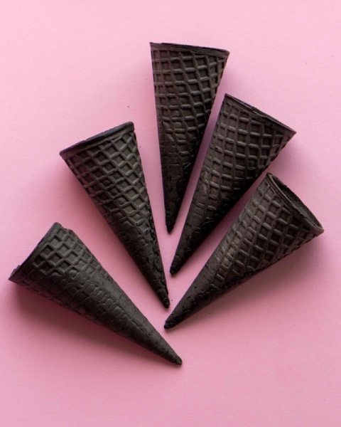 Рожок вафельный 11 см ровный край ЧЕРНЫЙ, 5 шт