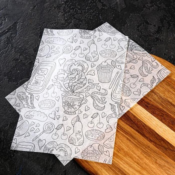 Бумага парафинированая "Завтрак", в листах, 0,20 х 0,30 м, набор 10 шт