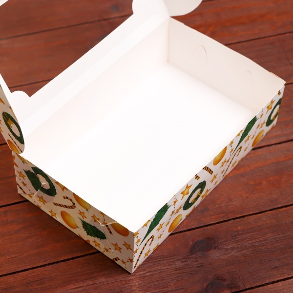 Коробка для зефира "Звезды и трости" с окном, 25*15*7 см