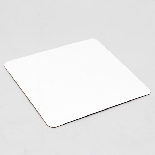 Подложка  (сольерка) КВАДРАТ 80*80 мм, односторонняя белая,  без держателя, 1 шт