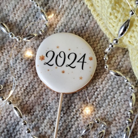 Пряник имбирный круг "2024", 6 см, 1 шт