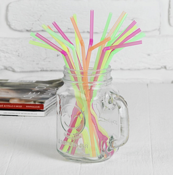 Трубочки для коктейля пластиковые, набор 100 шт