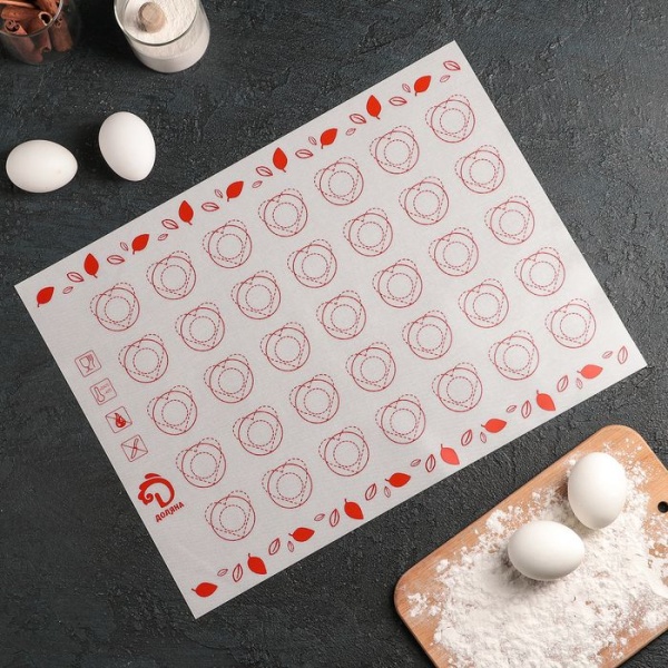 Коврик армированный для макаронс, 40×30 см, Доляна, цвет МИКС