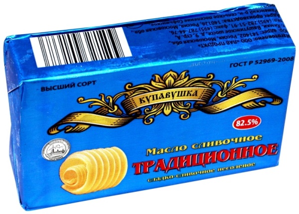 Масло сладко- сливочное традиционное 82,5% "Купавушка", 180 гр