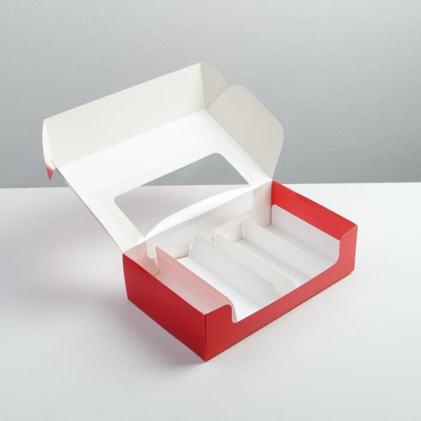 Коробка для эклеров и эскимо «С новым годом!», 25,2х15х7 см (5 ячеек)