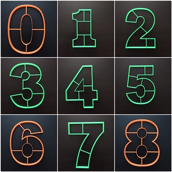 Набор форм вырубок для торта Цифры 0-8, размер 25 см, 9 шт, пластик