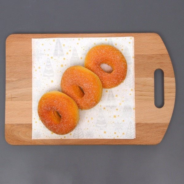 Бумага силиконизированная «Елки», серебрянные в листах, 18*18 см, набор 10 шт