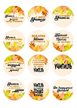 Капкейки учителю №2, картинка на сахарной бумаге